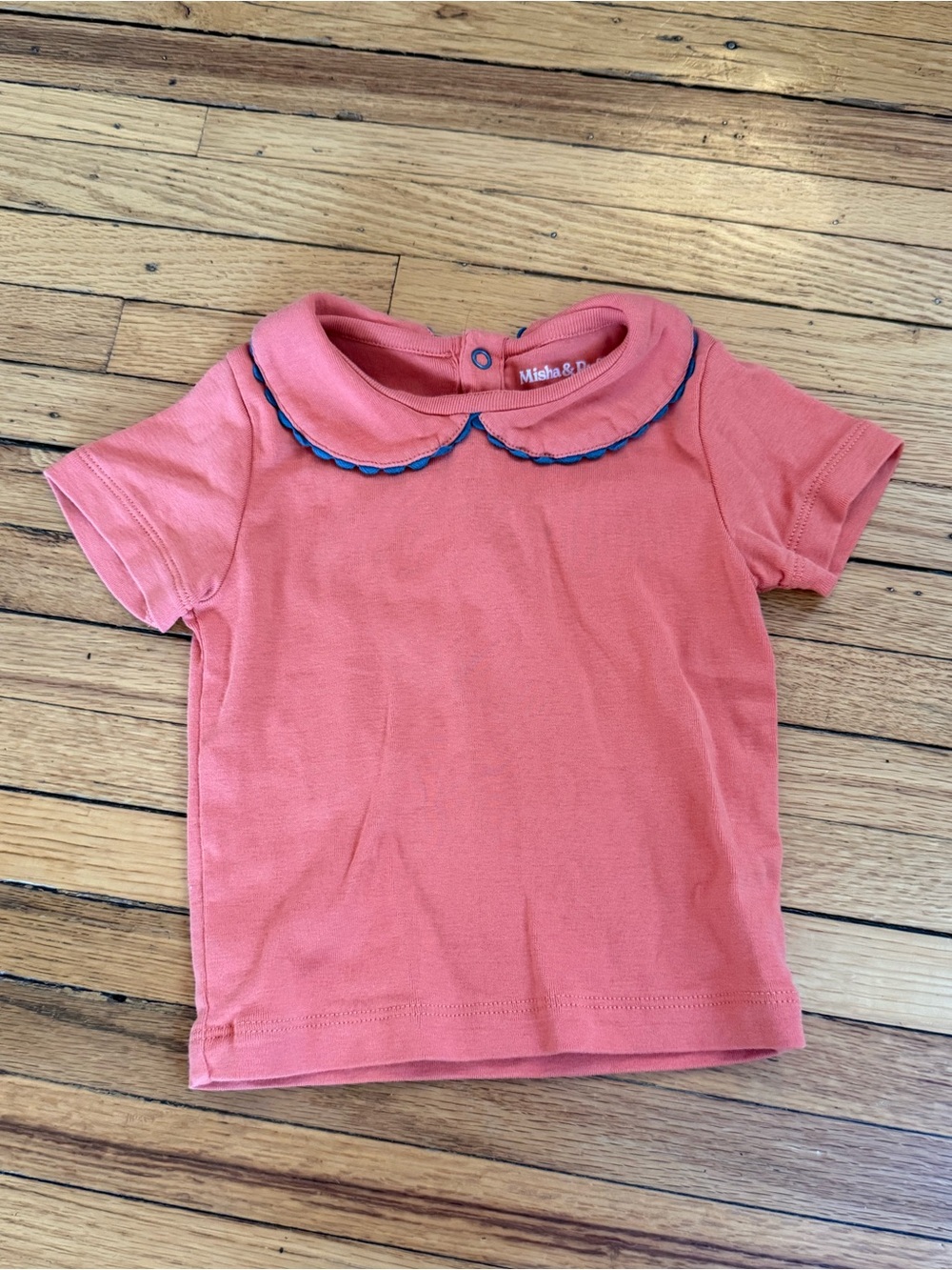 Misha & Puff Coral Peter Pan Collar Top